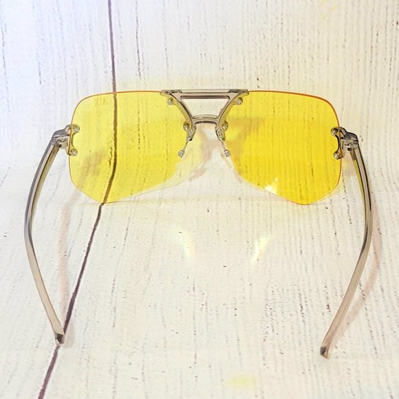 Armani RP7128MX 60/15-135 Chrome/Yellow Lenses Sunglasses - Picture 2 of 6